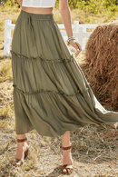 Gonna Lunga Verde Militare Boho Chic | Paradiso Bohemien