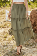 Gonna Lunga Verde Militare Estiva | Paradiso Bohemien