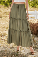 Gonna Lunga Verde Militare da Donna | Paradiso Bohemien