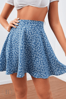 Gonna Corta Blu a fiori | Paradiso Bohemien