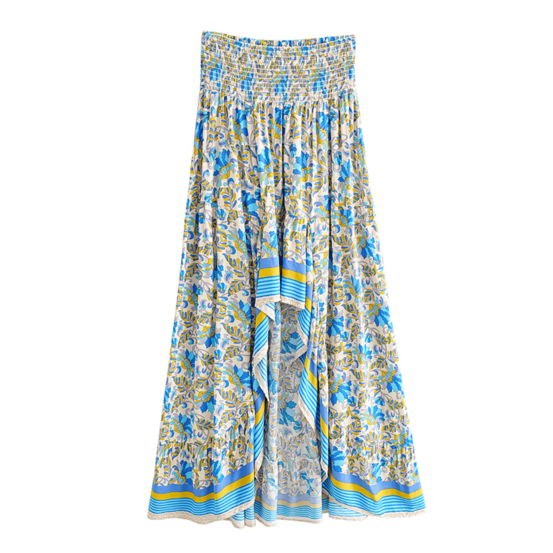 Gonna Bohemien Lunga Dietro e Corta Davanti Boho Chic 