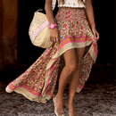 Gonna Corta Davanti Lunga Dietro Rosa Boho Chic | Paradiso Bohemien