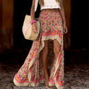 Gonna Lunga Dietro Corta Davanti Rosa Boho Chic | Paradiso Bohemien