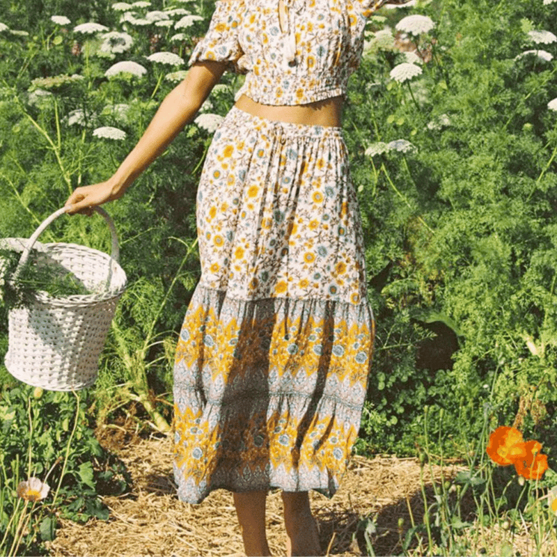 Gonna 2025 fiori lunga