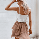 Gonna Marrone a Balze Corte Boho Chic