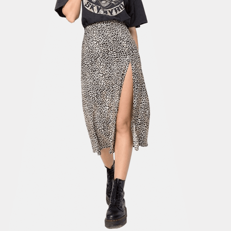 Gonna hot sale leopardata midi