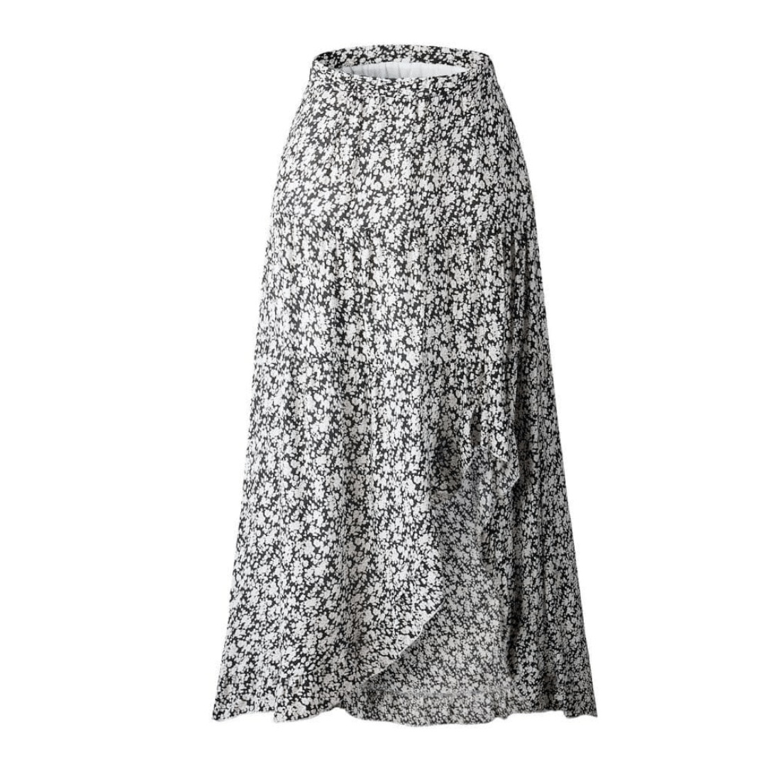 Gonna Lunga Asimmetrica Bianca e Nera stile Boho | Paradiso Bohemien