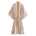 Kimono Lungo da Mare Beige | Paradiso Bohemien