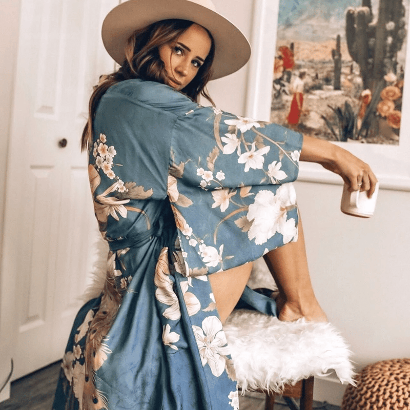 Kimono 2025 floreale lungo