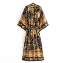 Kimono Nero con Fiori Bohémien | Paradiso Bohemien