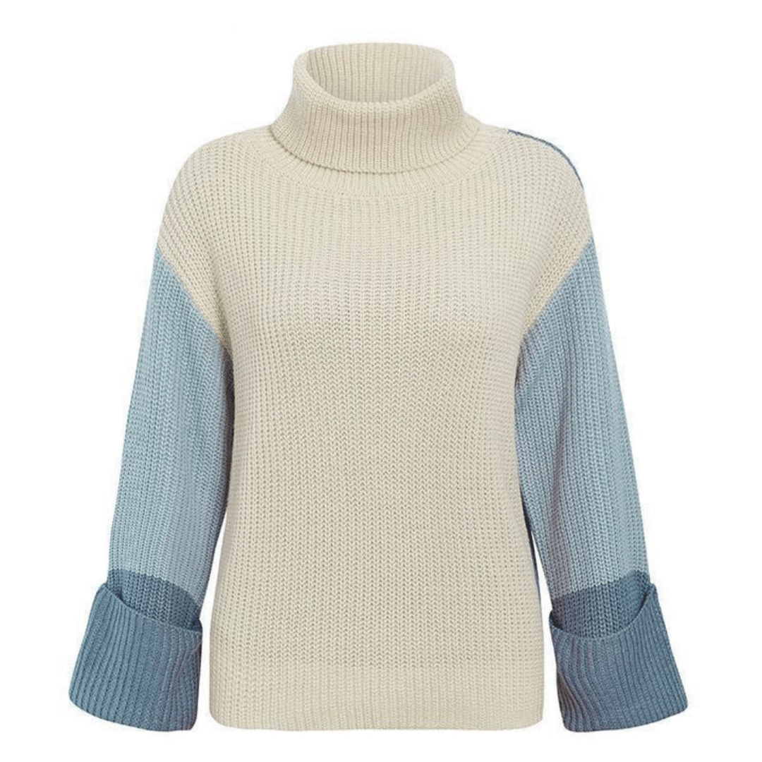 Maglione Boho a Collo Alto Blu da donna  | Paradiso Bohemien