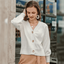 Maglione Boho Beige con Bottoni | Paradiso Bohemien