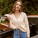 Maglione Boho Con Scollo A V Con coulisse | Paradiso Bohemien