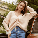 Maglione Beige Con Scollo A V Da Donna Coulisse | Paradiso Bohemien