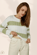 Maglione di Lana Donna Bianco-Verde | Paradiso Bohemien