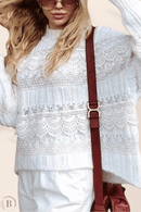 Maglione Donna Collo Alto Bianco Inverno | Paradiso Bohemien