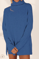 Maglione Lungo Lana Donna Blu | Paradiso Bohemien