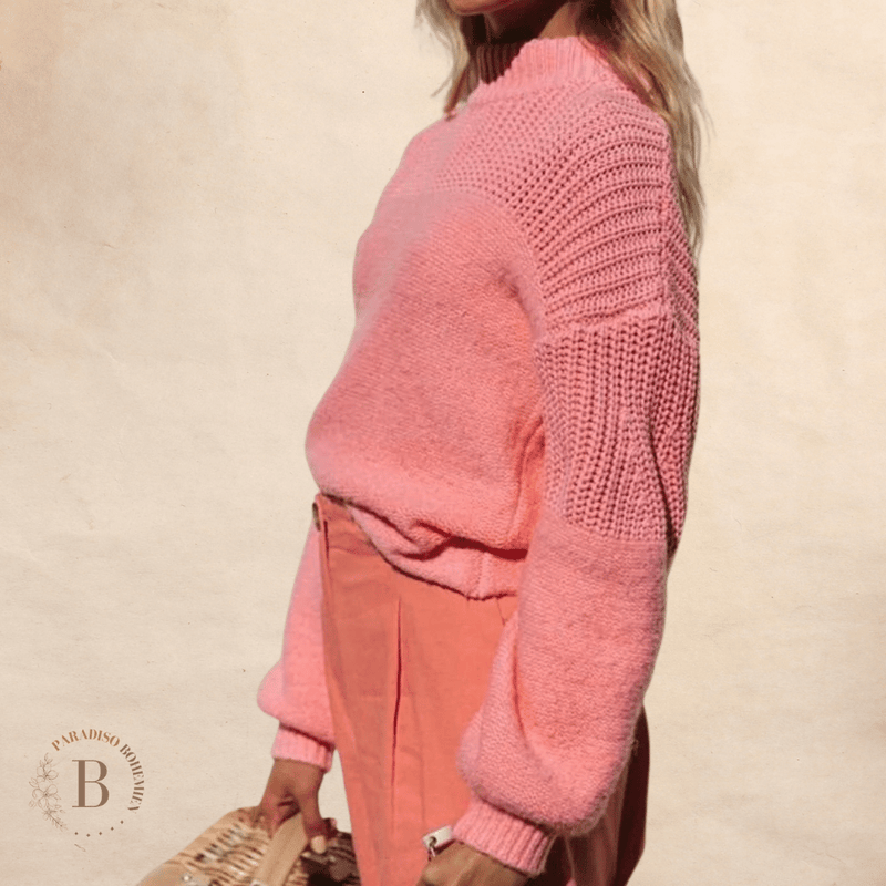 Maglione rosa maniche lunghe | Paradiso Bohemien