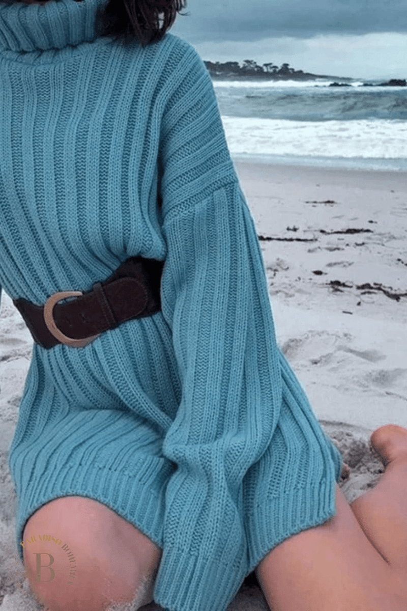 Vestito Maglione di Lana Blu | Paradiso Bohemien