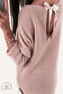 Maglione Vestito Rosa con Apertura Posteriore | Paradiso Bohemien