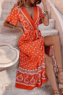 Vestito Arancione Lungo Estivo da Donna | Paradiso Bohemien
