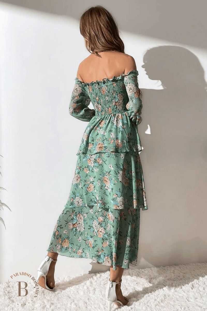 Vestito Lungo Verde Salvia Bohémien | Paradiso Bohemien