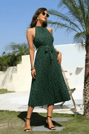 Vestito Verde Plissettato Bohémien | Paradiso Bohemien