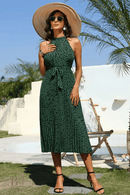 Vestito Verde Plissettato Bohémien | Paradiso Bohemien