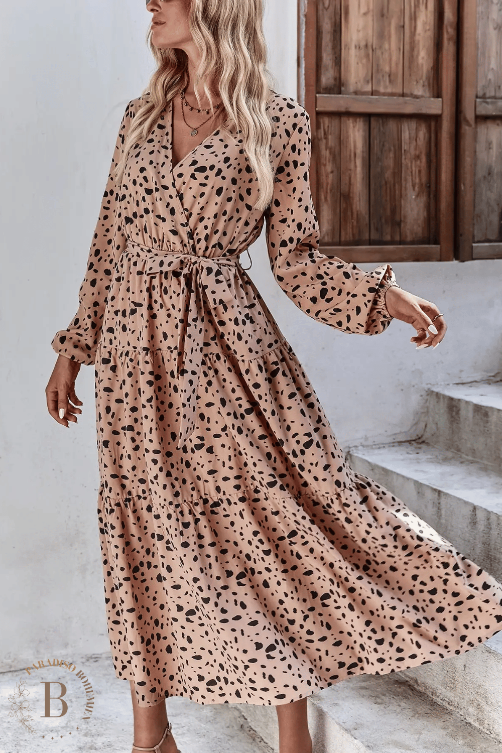 Vestito Lungo Leopardato da Donna | Paradiso Bohemien