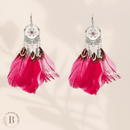 Orecchini Boho Chic Piume Rosso | Paradiso Bohemien