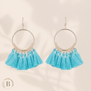 Orecchini Boho a Cerchio con Nappe Azzurro | Paradiso Bohemien