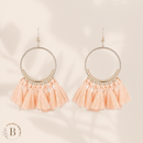 Orecchini Boho a Cerchio con Nappe Beige | Paradiso Bohemien