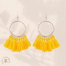 Orecchini Boho a Cerchio con Nappe Giallo | Paradiso Bohemien