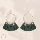 Orecchini Boho a Cerchio con Nappe Verde Scuro | Paradiso Bohemien