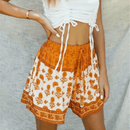 Pantaloncini Arancioni a Fiori Boho | Paradiso Bohemien