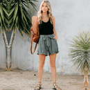 Pantaloncini Verdi a Vita Alta Larghi da Donna Boho | Paradiso Bohemien