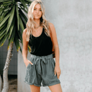 Pantaloncini Vita Alta Larghi Verdi Boho | Paradiso Bohemien