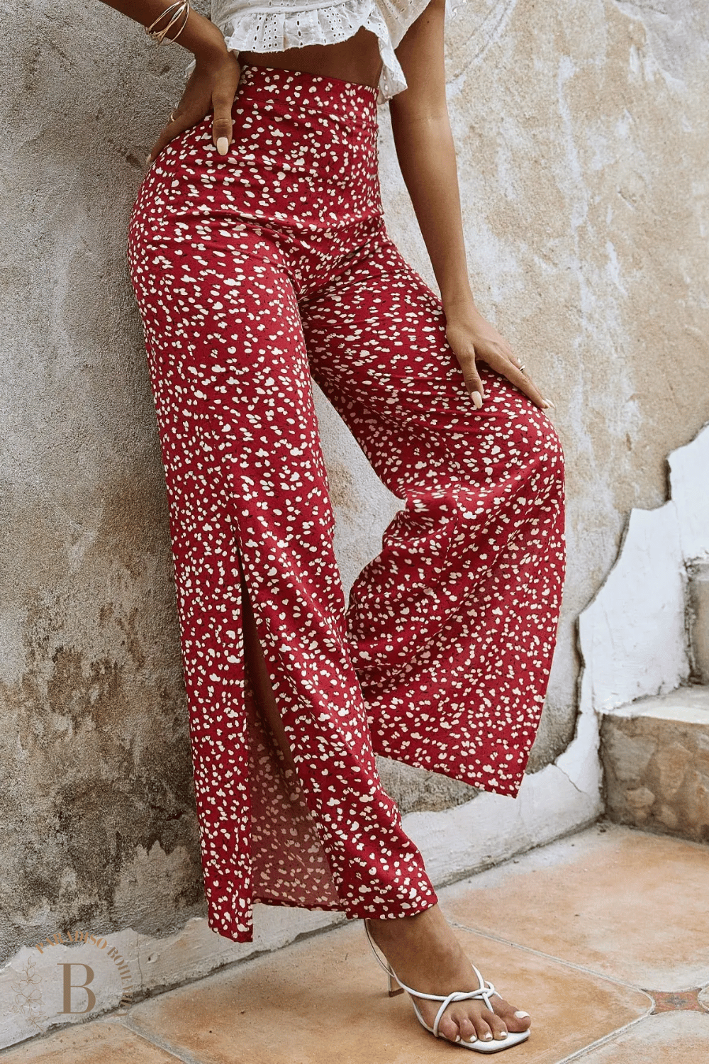 Pantaloni Rossi a Vita Alta da Donna | Paradiso Bohemien