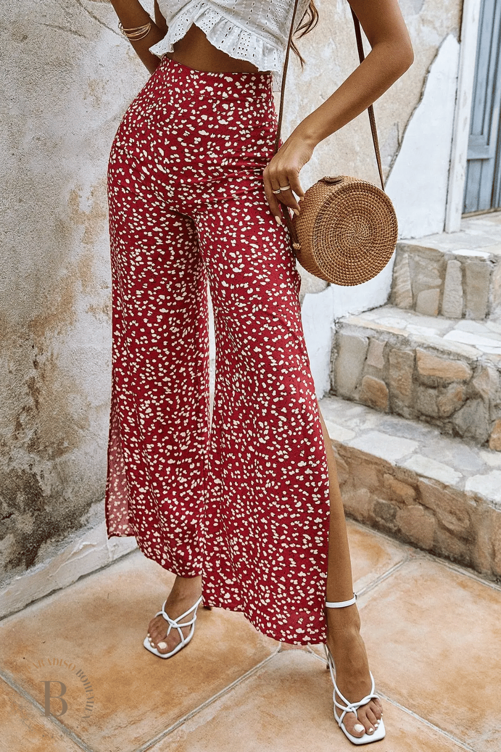 Pantaloni Rossi da Donna Pantaloni Rossi a Vita Alta da Donna | Paradiso Bohemien