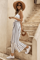 Pantaloni Bianchi a Righe Nere per Estate | Paradiso Bohemien