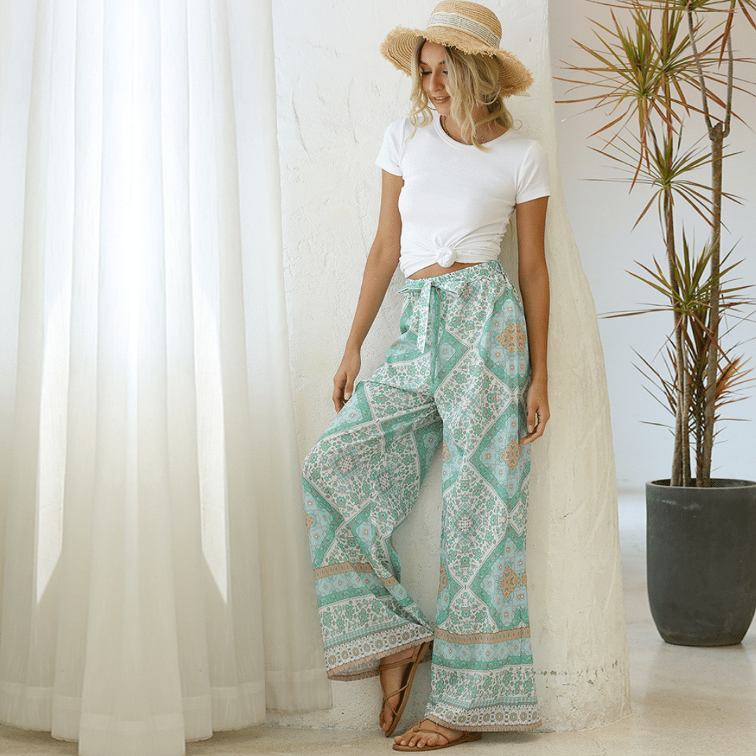 Pantaloni Verdi Estivi da donna Boho Chic | Paradiso Bohemien