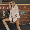 Maglione Ricamato Rosa Chiara Boho | Paradiso Bohemien