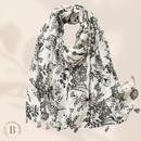 Sciarpa Bianca con Fiori Boho | Paradiso Bohemien