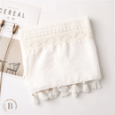 Sciarpa in Pizzo Bianco Boho con nappe | Paradiso Bohemien