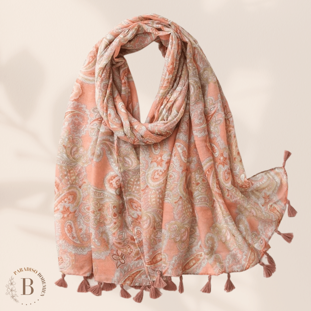 Sciarpa Donna In Poliestere Con Stampa Pansy Rosa - Powder - Con Sacchetto Regalo - Foto 3