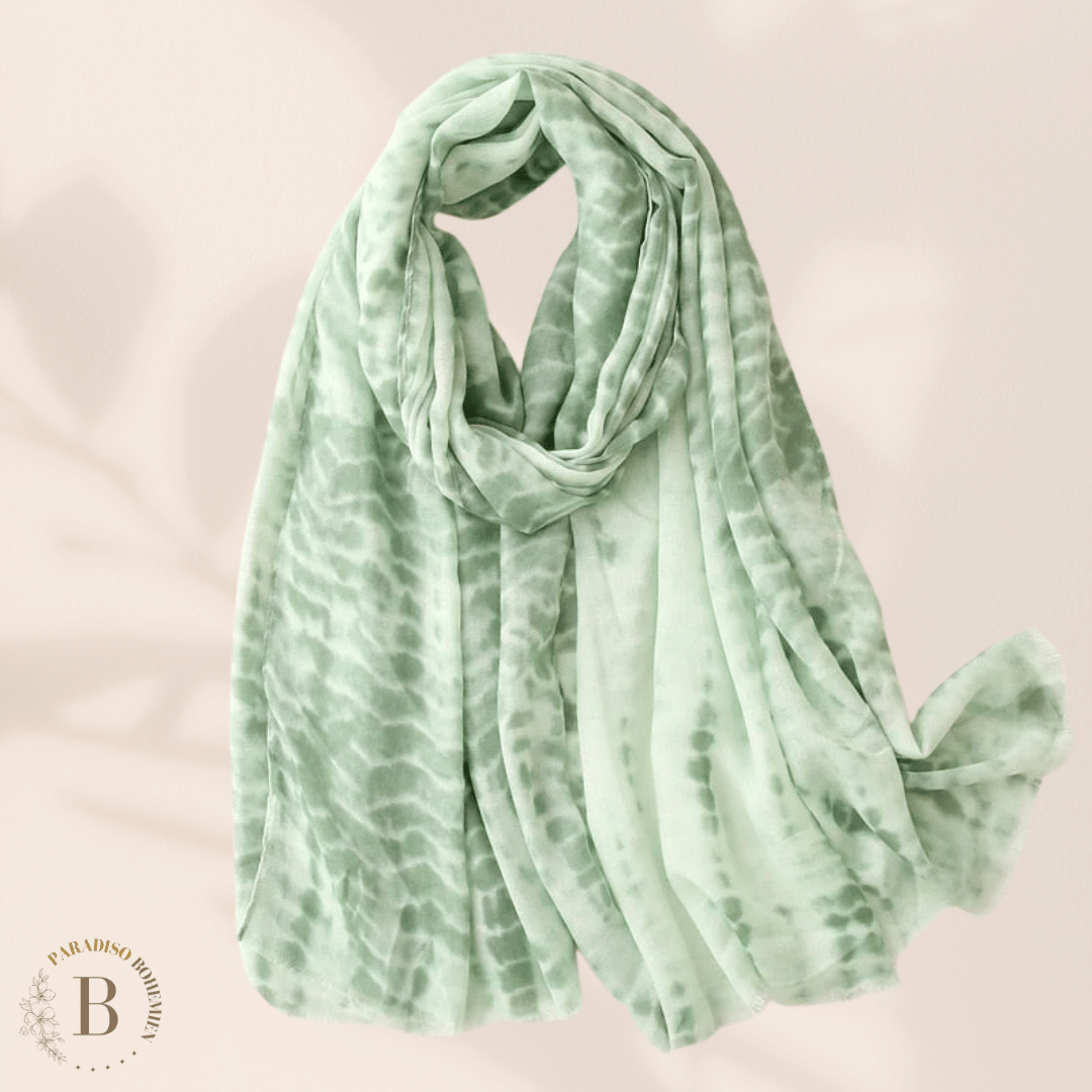 Sciarpa Boho per Donna Colore Verde Tie-Dye | Paradiso Bohemien