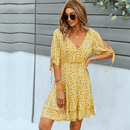 Vestiti Eleganti Corti Giallo Boho Chic | Paradiso Bohemien