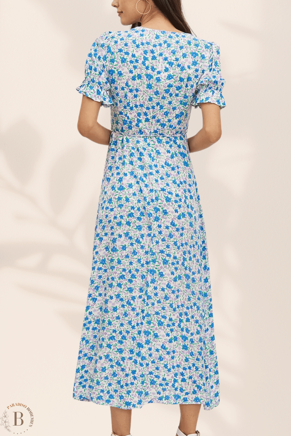 Vestito a Fiori Lungo Blu | Paradiso Bohemien