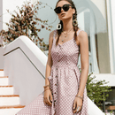 Vestito a Pois Rosa con Tasche