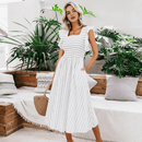 Vestito a Righe Bianco e Nero Boho | Paradiso Bohemien